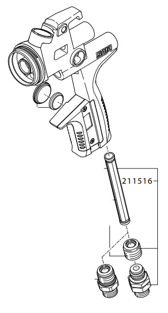 Tihendihoidja koos varrukaga ja pöördlülitiga 211516